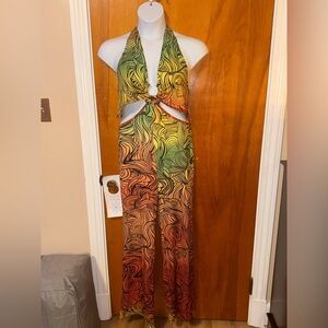 Multicolor Halter Jumpsuit